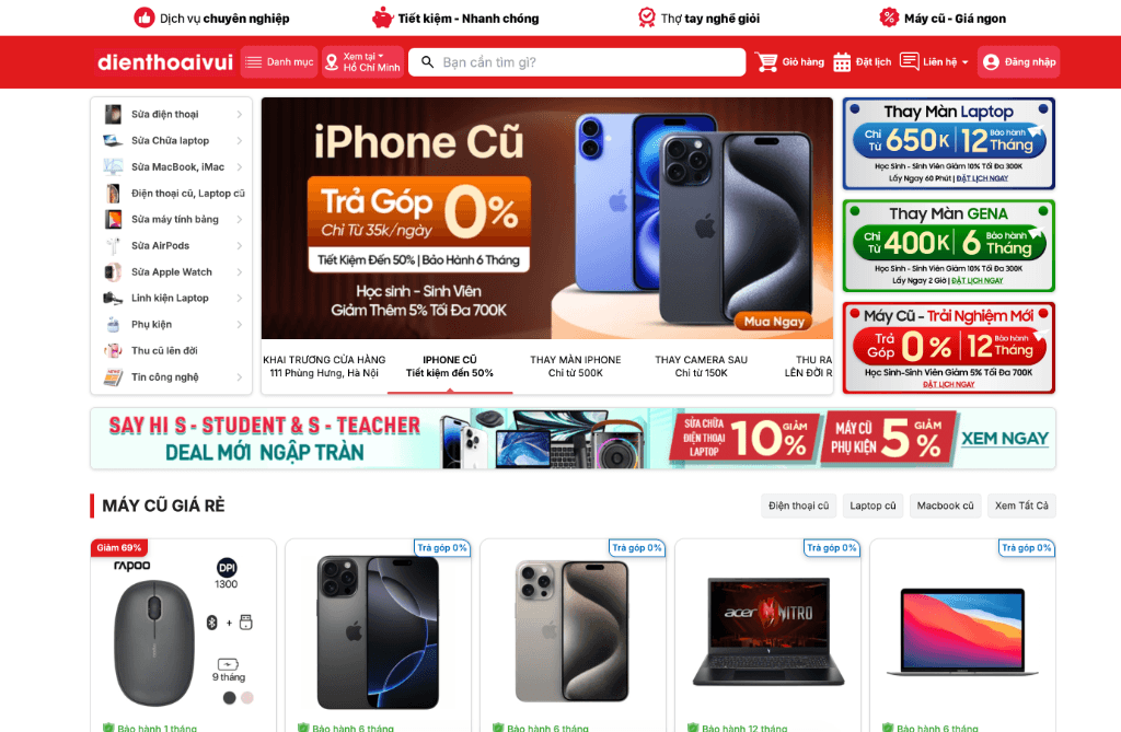 Website Điện Thoại Vui tối ưu hóa SEO On-page và trải nghiệm người dùng cực kỳ xuất sắc