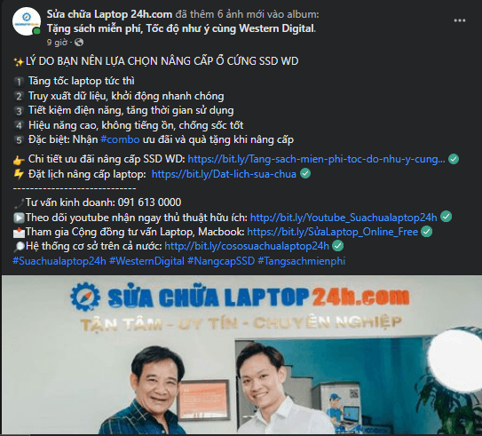 Mẫu bài viết quảng cáo Facebook thu hút tin nhắn của đối thủ