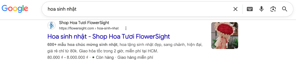 Top 1 Google Quà Tặng "Hoa Sinh Nhật"