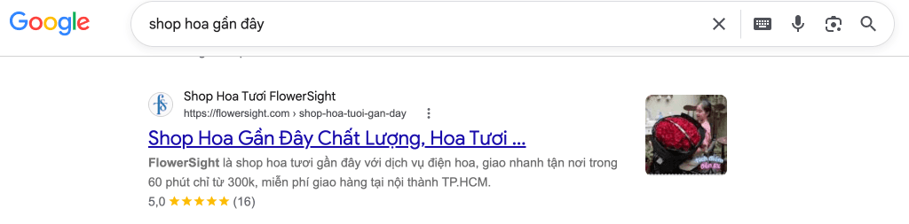 Top 1 Google & Local "Shop Hoa Gần Đây"
