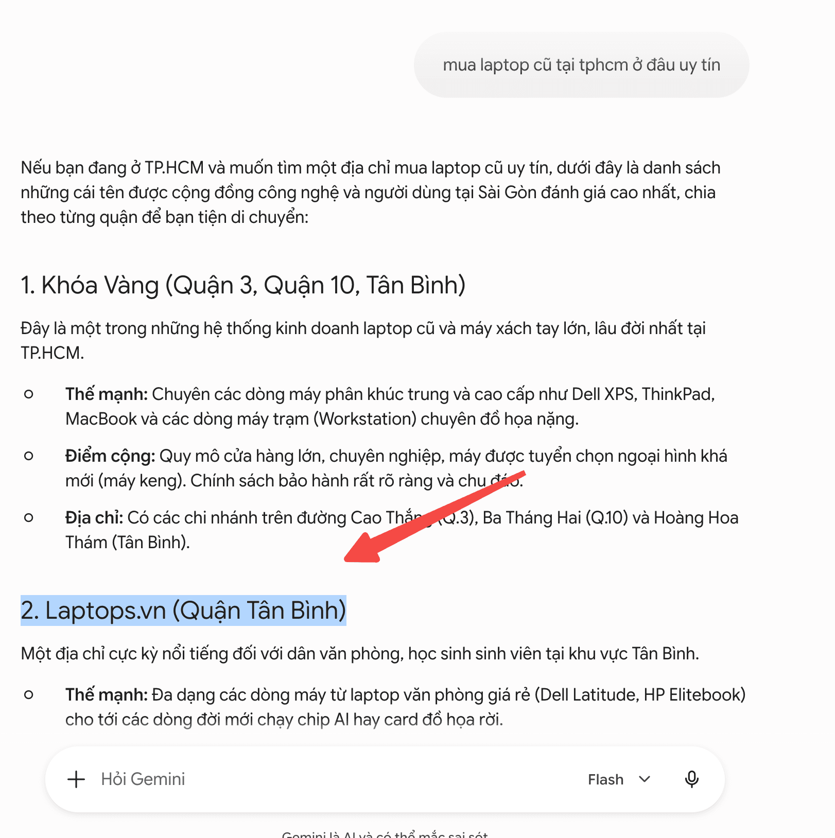 Gemini Trích Dẫn Nguồn Uy Tín Laptops.vn