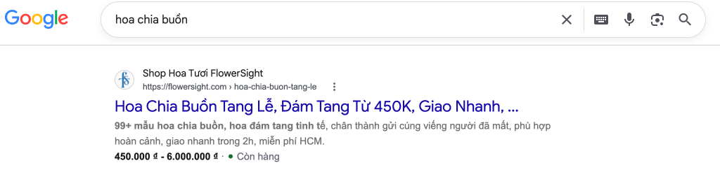 Top 1 Điện Hoa Tang "hoa chia buồn" (14.800 lượt tìm kiếm/tháng)