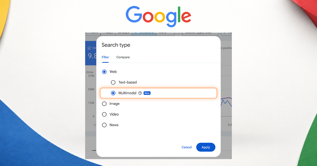 Bộ lọc Multimodal trong Google Search Console