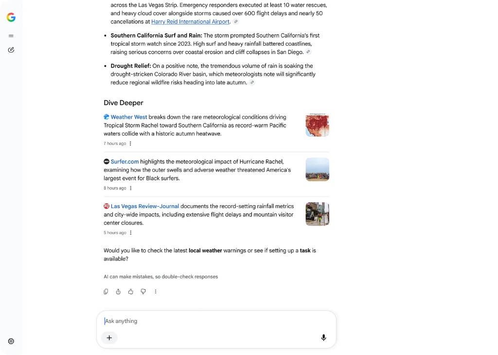 Google tăng hiển thị liên kết nguồn trực tiếp trong AI Overviews