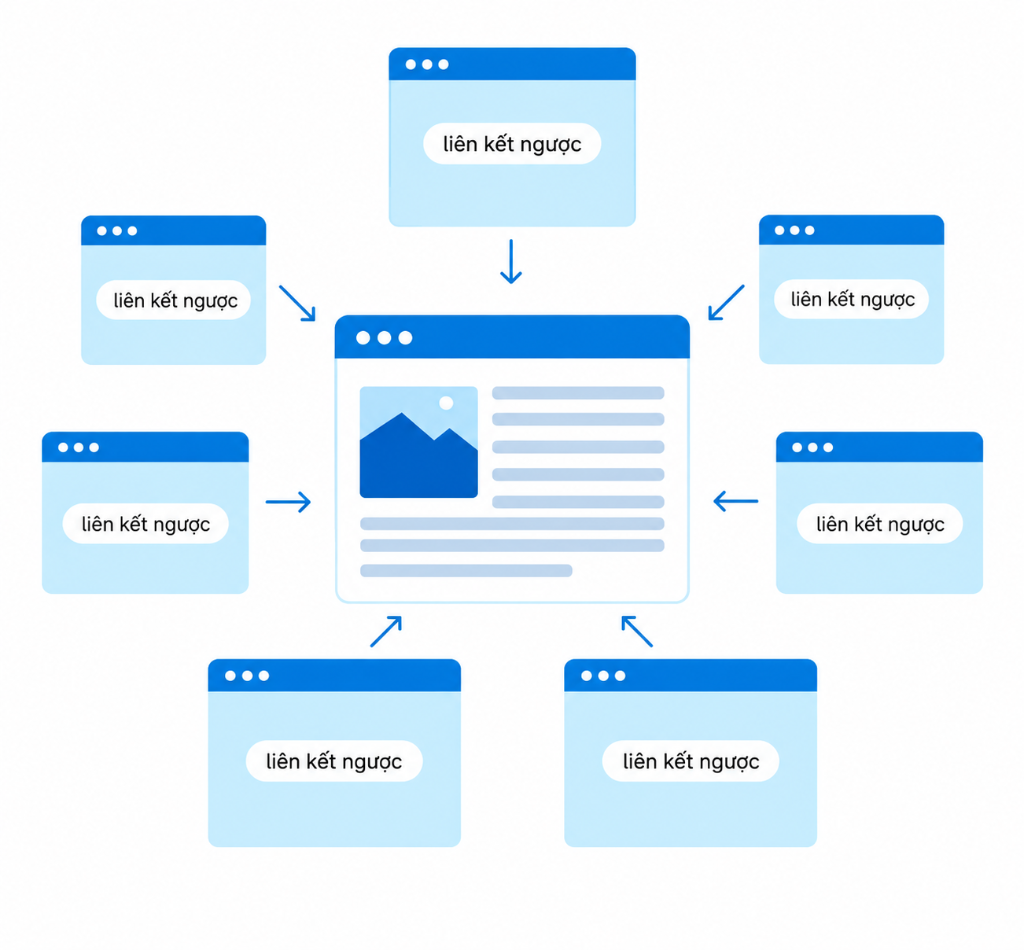 Mô hình liên kết ngược backlink chất lượng trỏ về website