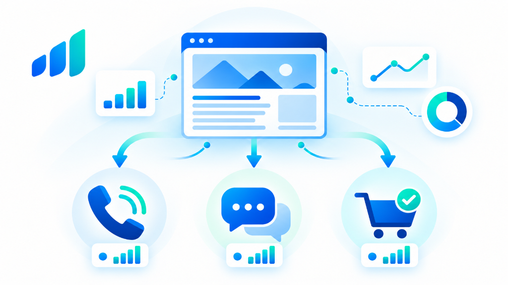 Đo lường chuyển đổi thực tế từ website qua cuộc gọi hotline, tin nhắn và đơn hàng