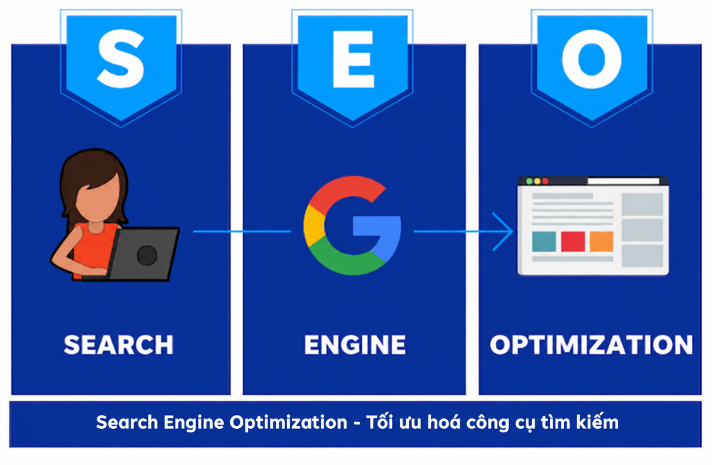 SEO là viết tắt của Search Engine Optimization - Tối ưu hóa công cụ tìm kiếm