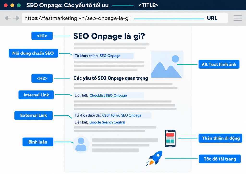 SEO Onpage: Sơ đồ tổng quan các yếu tố tối ưu trực tiếp trên trang web