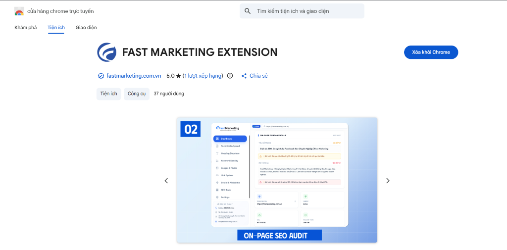 Fast Marketing Extension giúp kiểm tra nhanh độ dài và tối ưu thẻ SEO Title trên trình duyệt