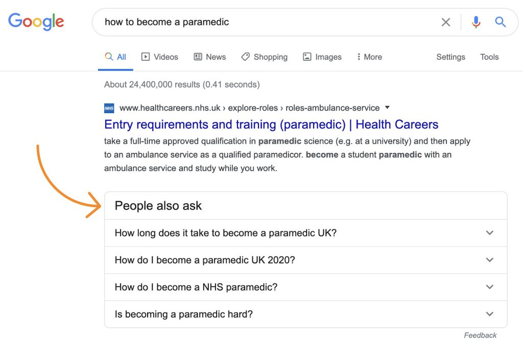Hộp gợi ý People also ask trên Google giúp khai thác thêm câu hỏi liên quan cho bài viết