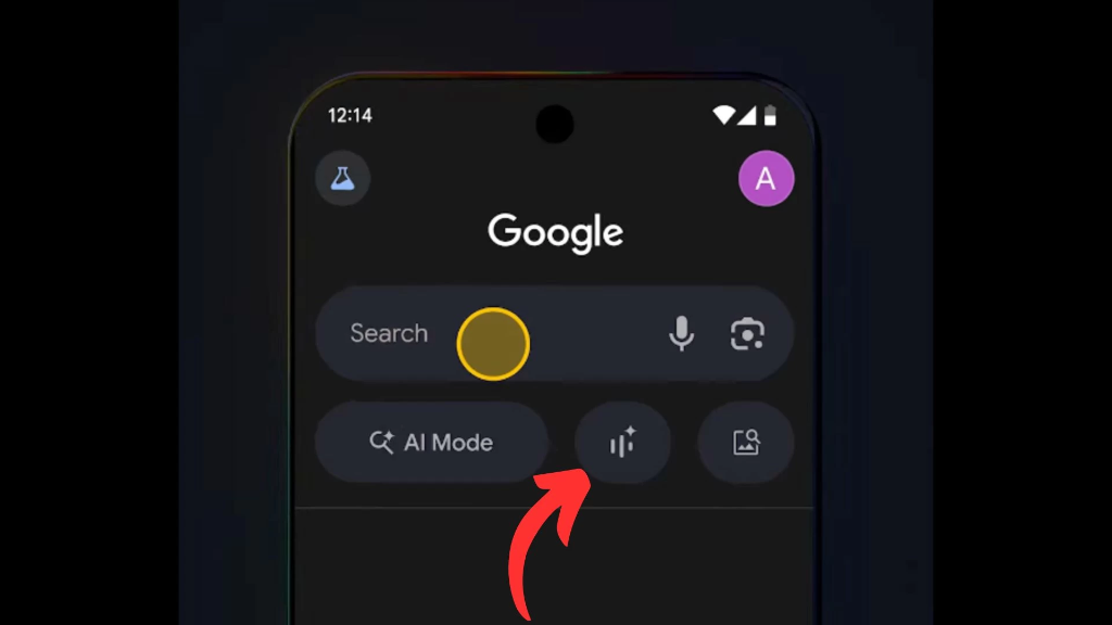 Giao diện kiểm tra tìm kiếm giọng nói và tính năng Search Live trên điện thoại